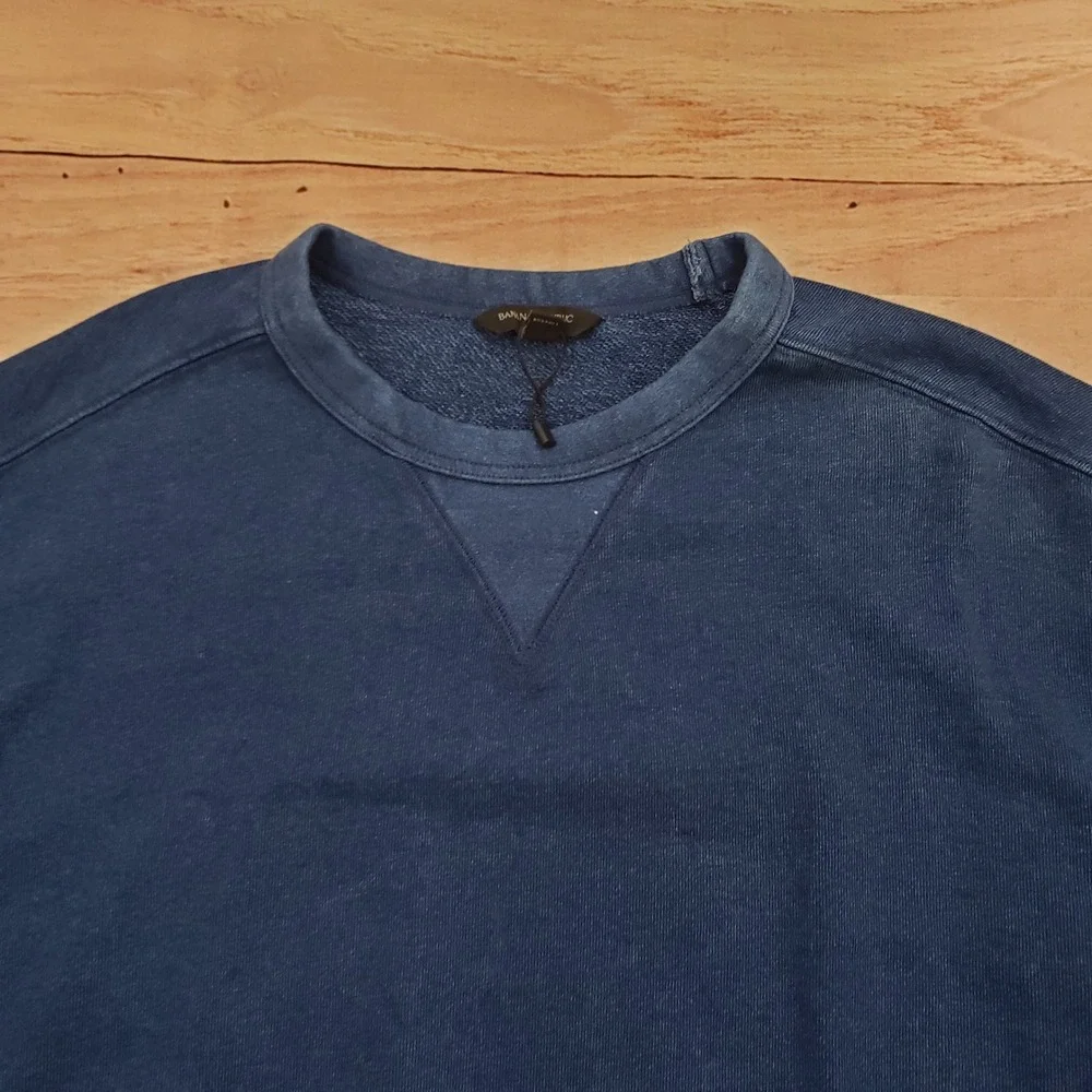 Banana Republic Mens Sweatshirt Medium Blue Pullover‎ Crew Neck Casual NEW